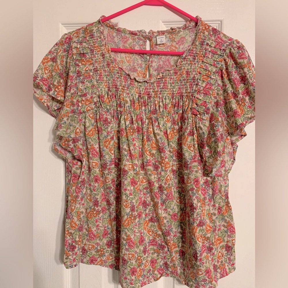 Old Navy Smocked Short Sleeve Shirt